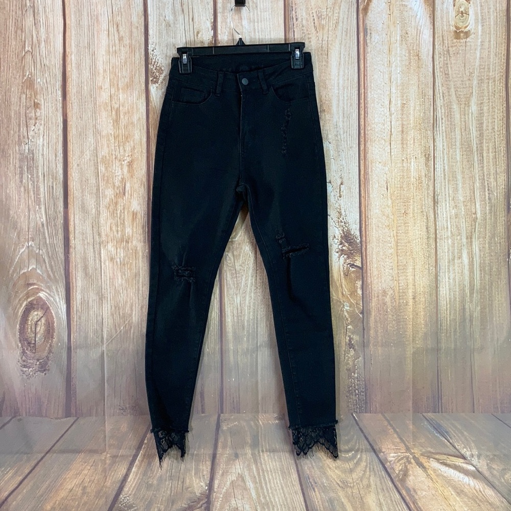 ➡️Prestige Denim Distressed Black Skinny Size S